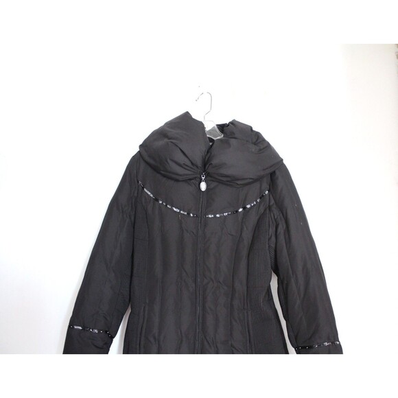 Hillary Radley Puffer Jacket Black Down & Feather Filled Stand Up Collar Size M - Picture 4 of 11
